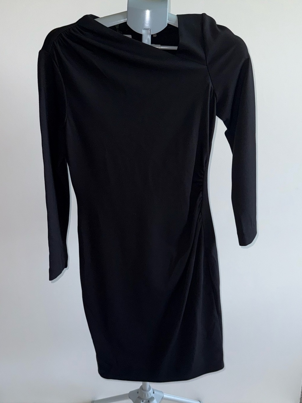 Elie Tahari Black Ruched Draped Long Sleeve Bodycon Dress Size 8